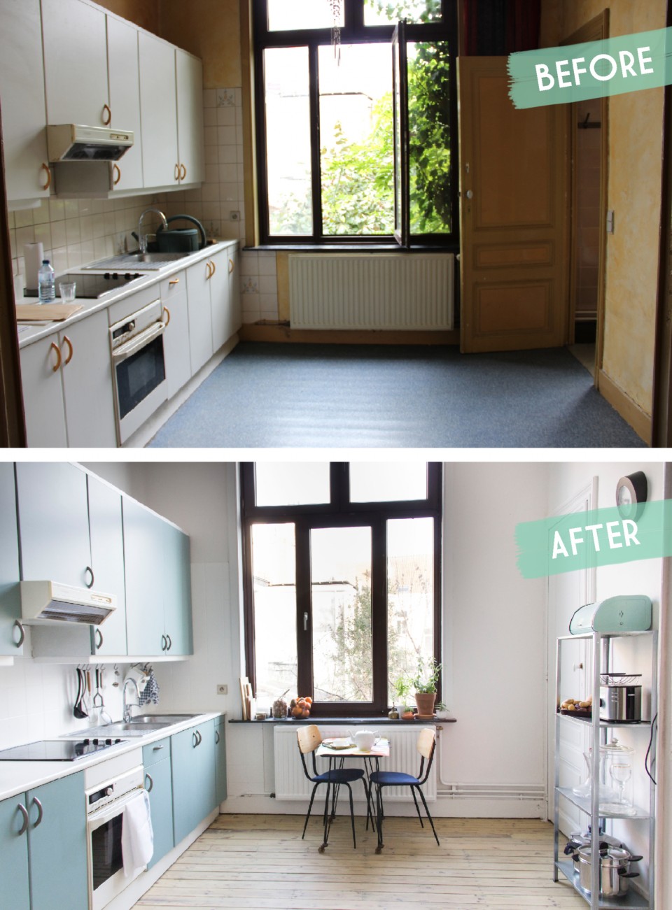 Cuisine couleur pastel bleu clair ou vert clair * blog déco mlc