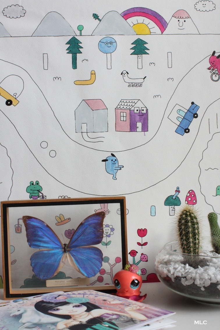 papier peint colorier Archives Le Blog déco de MLC coloriage enfant detail papillon