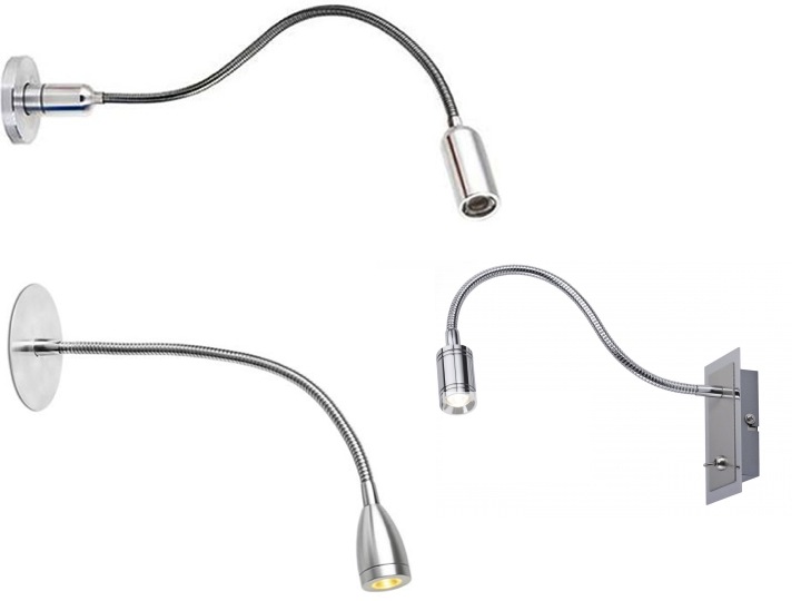 Applique Liseuse Flexible Led Julia Coloris Chromé Avec Interrupteur